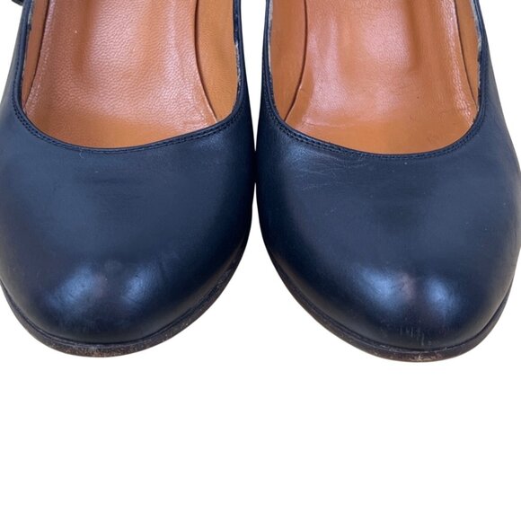 L’Autre Chose Black Leather Bow Detail High Heels Size 38 (US 7.5) - Picture 3 of 9